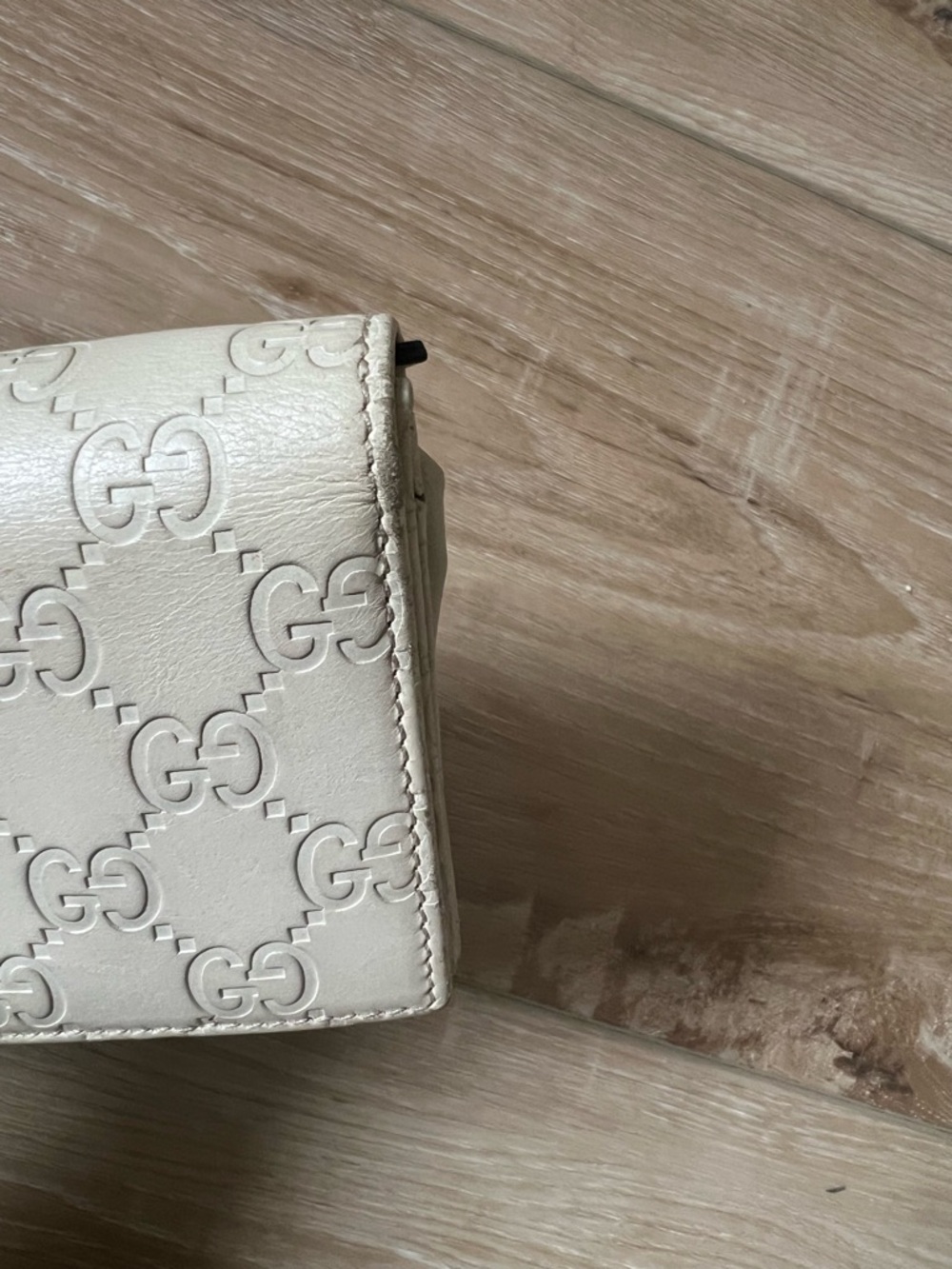 GUCCI Monogram GG Double Flap Snap leather Wallet with unbranded chain - Picture 13 of 16